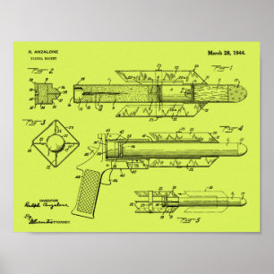 impressão de Desenho de Arte Patente de Pistol de