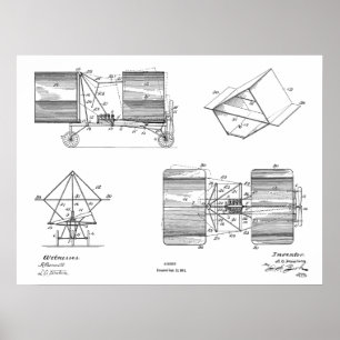 Impressão de Desenho de Patente de Avião de Máq