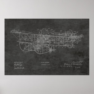 impressão de Desenho de Patente de Avião de Máquin