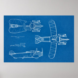 impressão de Desenho de Patente do Avião de Embarc