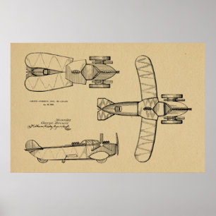 impressão de Desenho de Patente do Avião de Embarc