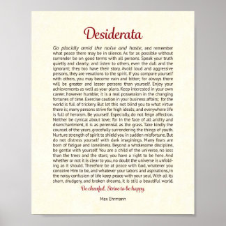 Impressão de Desiderata | Arte de Desiderata