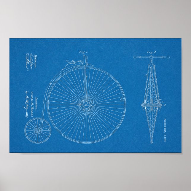 impressão de Design de Patente de Bicicleta de Alt (Frente)