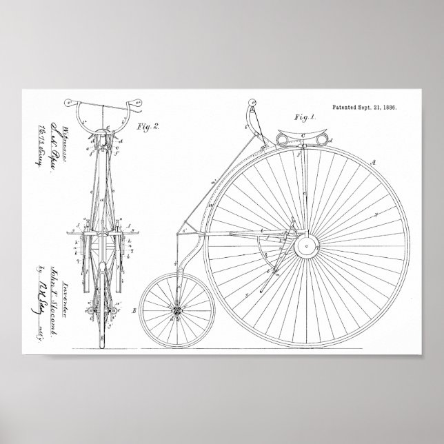 impressão de Design de Patente de Bicicleta de Alt (Frente)