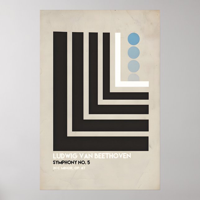 Impressão de Design Original Inspirado em Beethove (Frente)