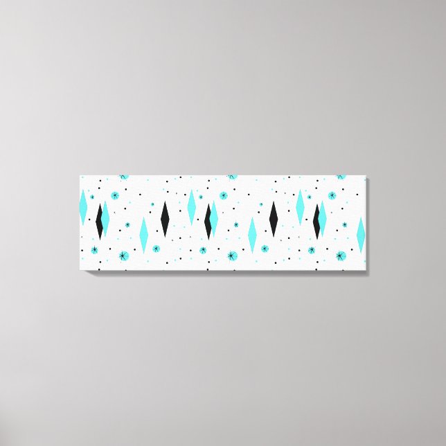 Impressão de Diamantes Turquoise e Starburst Retro (Frente)