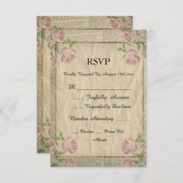 Impressão de Dicionário de Vintage Elegante e RSVP