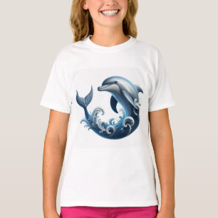"Impressão de Dolphin T-Shirt da Sinfonia Oceânica