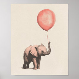 Impressão de Elefante | Arte de Elefante Bebê | Be