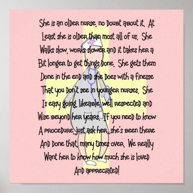 Impressão de Enfermeira Reformada "Apreciado" (Frente)