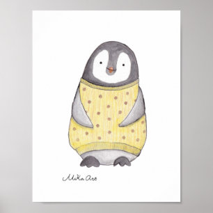 Impressão de Enfermeiro Pinguim Poster Cute Happy