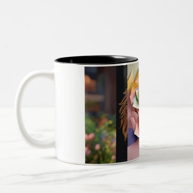Impressão de esboço de dois tons de caneca bonita  (Esquerda)