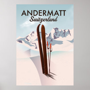 impressão de esqui de Suiça de poster de Anderma