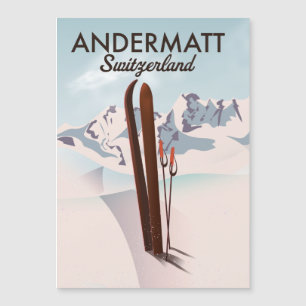 Impressão de esqui de Suiça de poster de viagem de