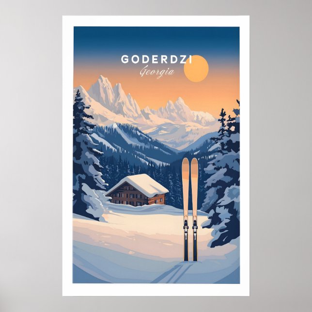 Impressão de Esqui Goderdzi Geórgia 1 (Frente)