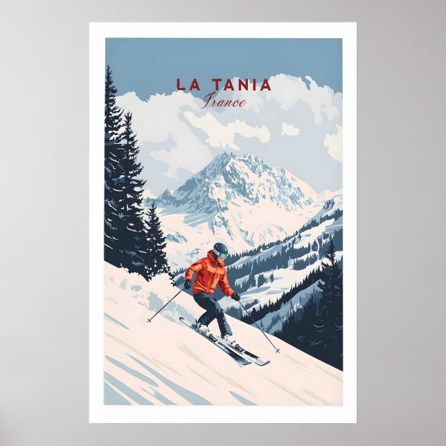 Impressão de Esqui La Tania França 1 (Frente)
