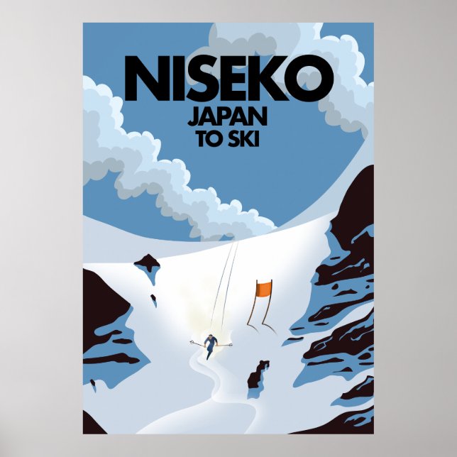 Impressão de esqui Niseko Japão (Frente)