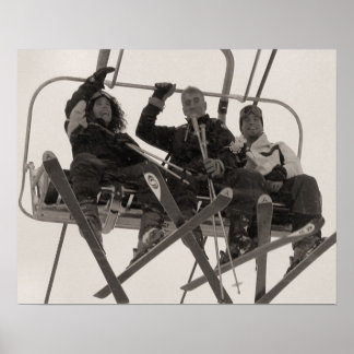 Impressão de esqui Sépia, Onda do Skilift
