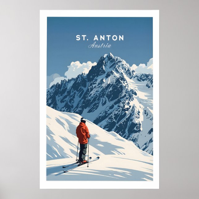 Impressão de Esqui St Anton 1 (Frente)