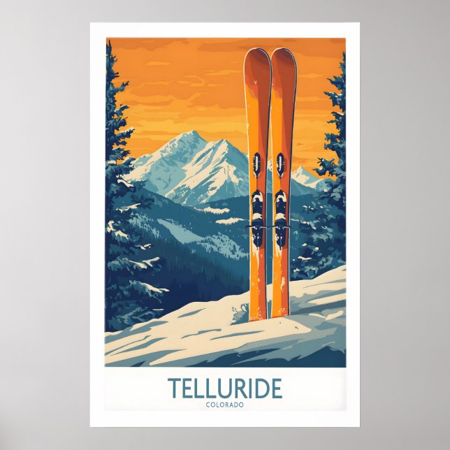 Impressão de Esqui Telluride - Colorado 1 (Frente)