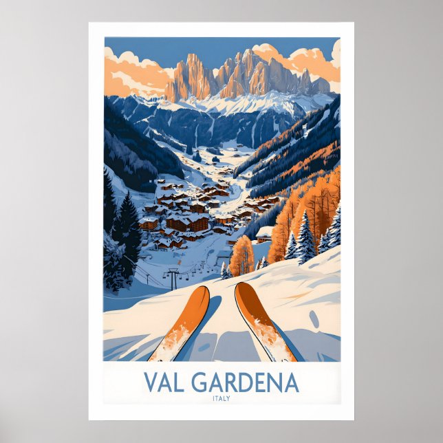 Impressão de Esqui Val Gardena - Itália 1 (Frente)