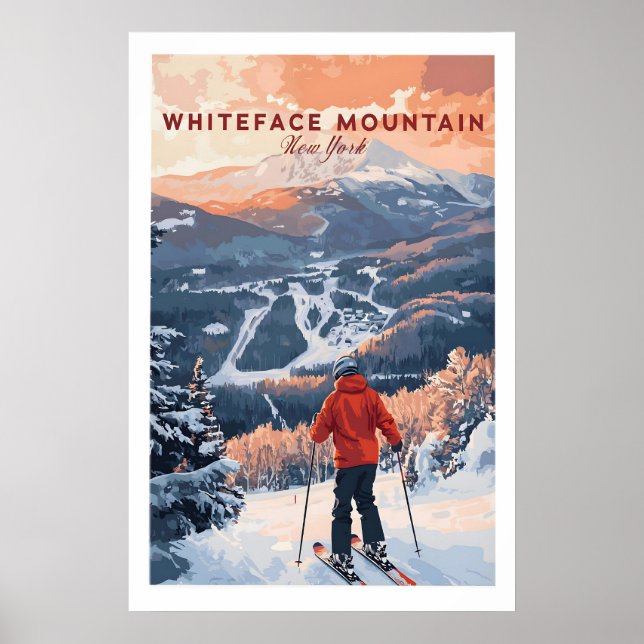 Impressão de Esqui Whiteface Mountain Nova York 1 (Frente)