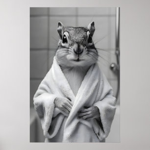 Impressão de Esquilo em Robe de Banho, Parede de B