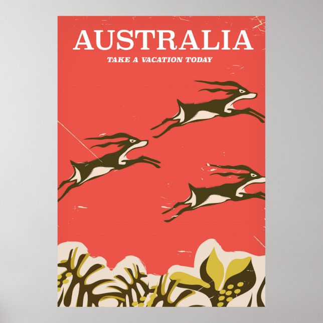 Impressão de férias vintage na Austrália (Frente)