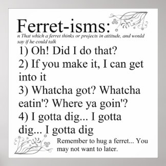 Impressão de Ferret-isms & Sayings para amantes de