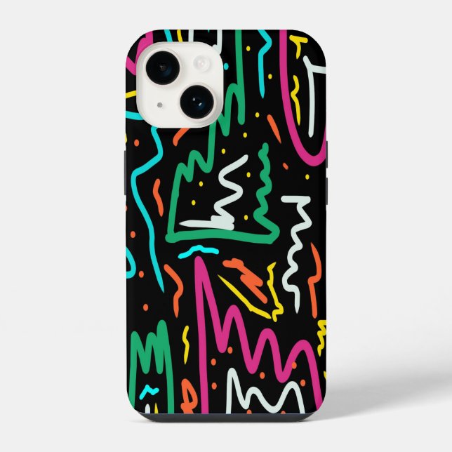 Impressão de festa com contraste de neon ousado (Verso)