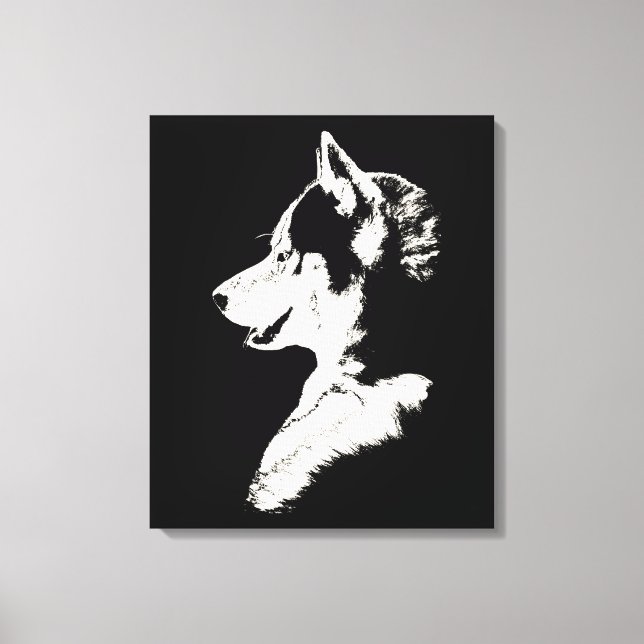 Impressão de Filhote Husky Siberiano em Tela (Frente)