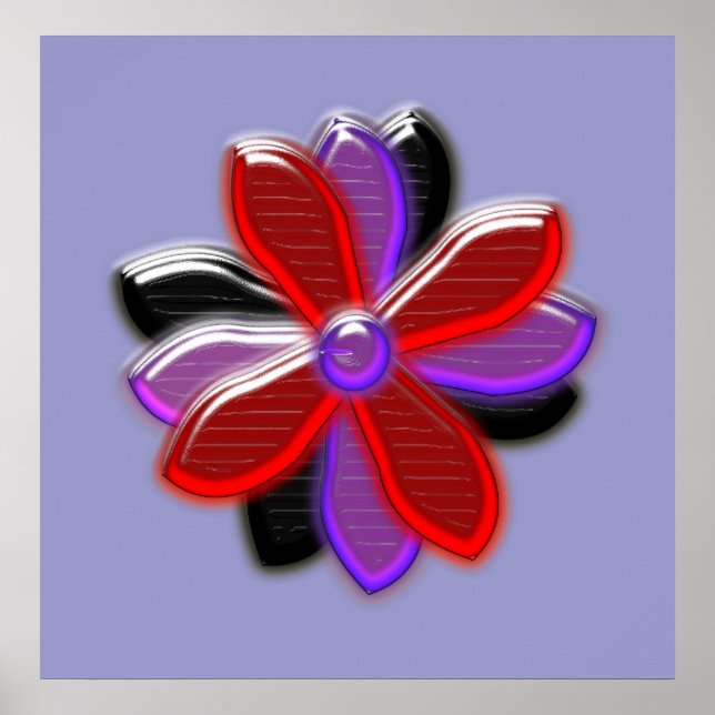Impressão de Flor de Margarida Brilhante (Frente)
