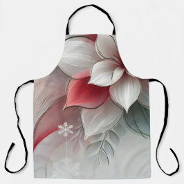 Impressão de Flor de Natal Inteiro Apron, Médio