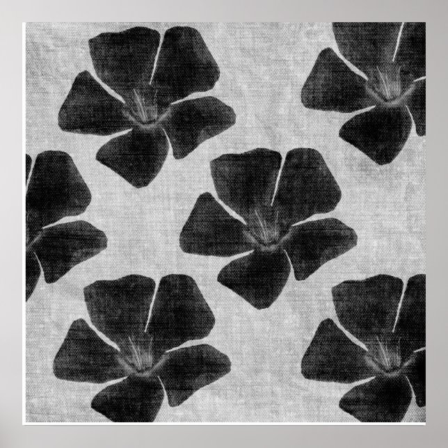 Impressão de Flor Preta (Frente)