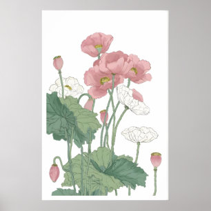 Impressão de Flores de Papoula Luxuriantes - Flore