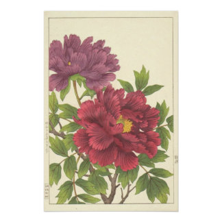Impressão de Flores Japonesas Peônia Nishimura Hod