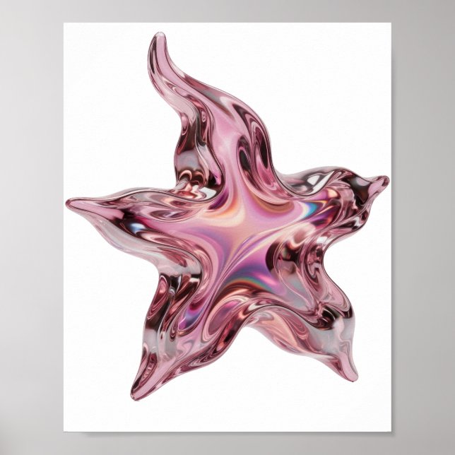 Impressão de formas de estrela cor-de-rosa (Frente)