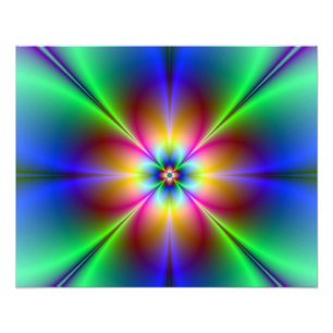Impressão de Foto Colorida Neon Daisy