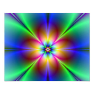 Impressão de Foto Colorida Neon Daisy