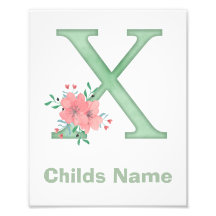 Impressão de Foto com Letra X em Aquarela Personal