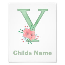 Impressão de Foto com Letra Y em Aquarela Personal