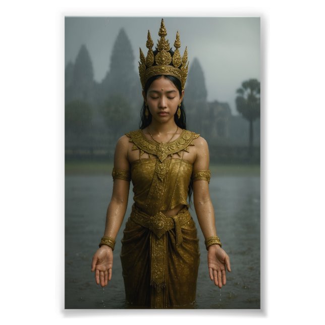 Impressão de foto da Apsara na chuva (Frente)