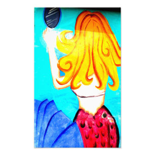 impressão de foto da sereia loira