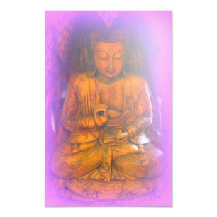 impressão de foto de aura buddha roxa