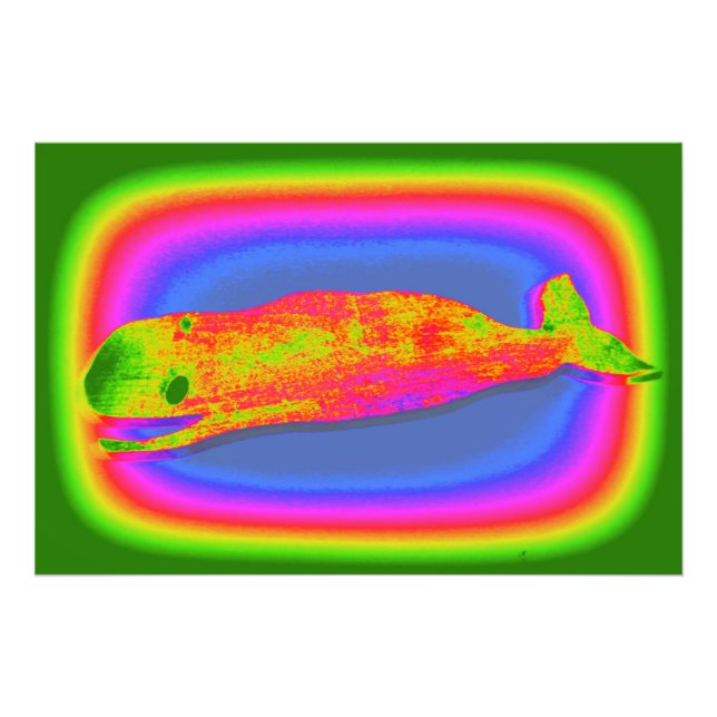 impressão de foto de baleia psicodélica sorridente (Frente)
