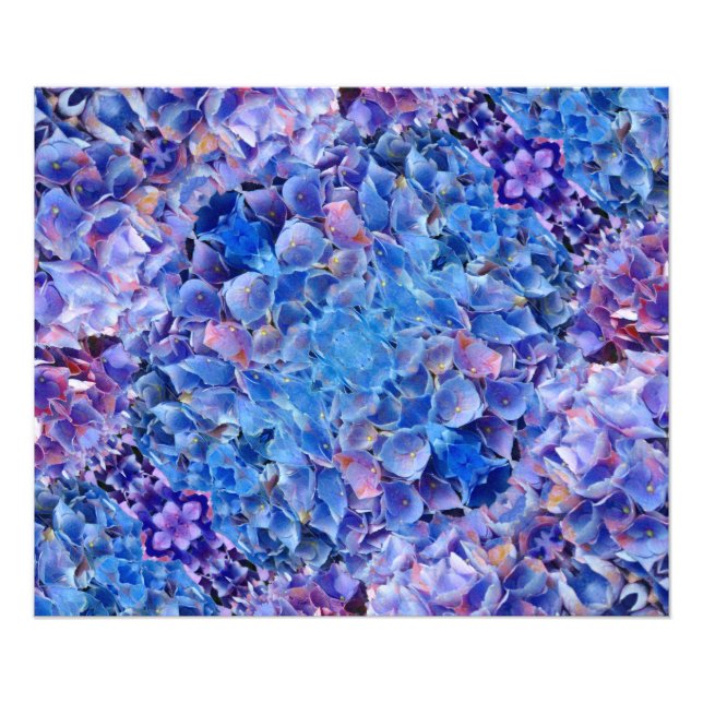 Impressão de Foto de Flores Hortênsias Azuis (Frente)