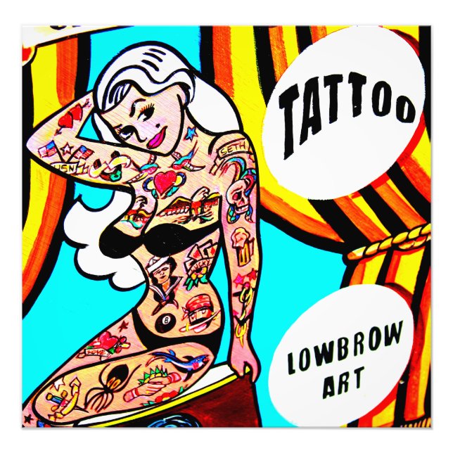 impressão de foto de senhora tatuada (Frente)