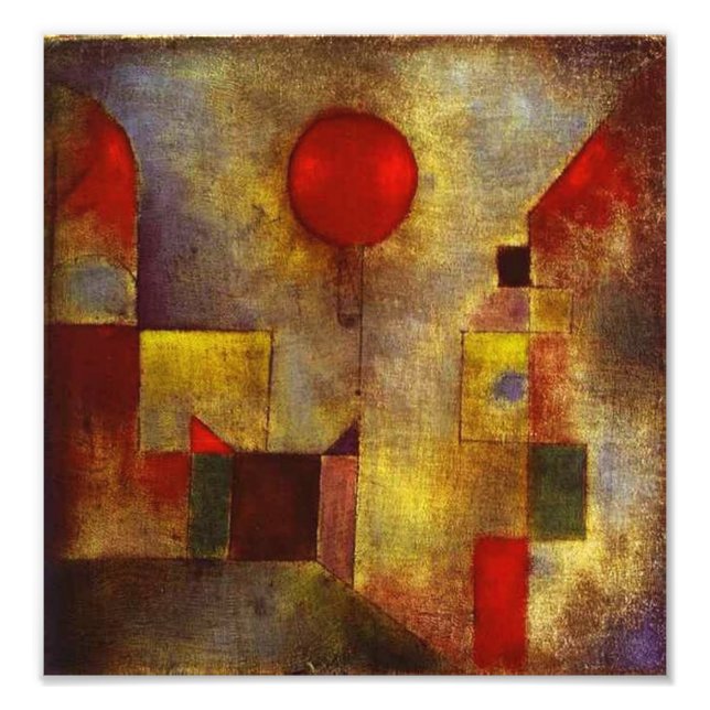 Impressão de Foto do Balão Vermelho de Paul Klee (Frente)