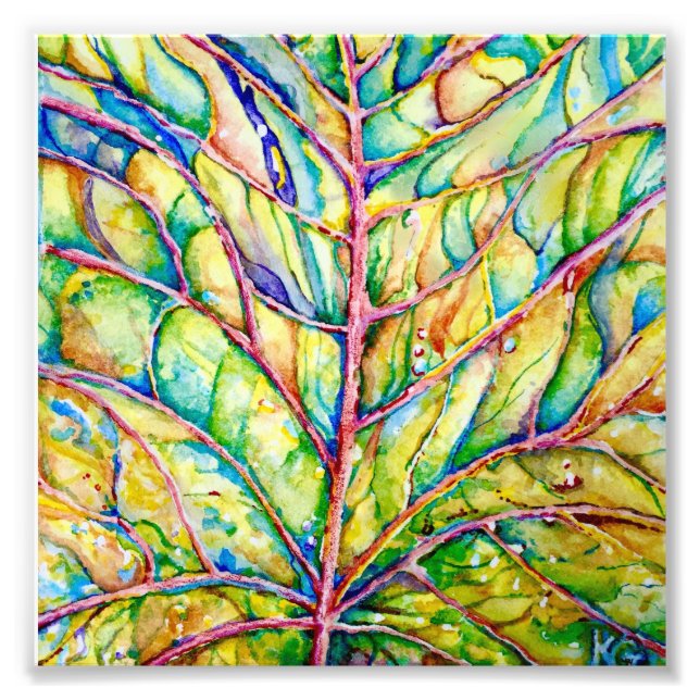 Impressão de Foto Folha de Watercolor (Frente)