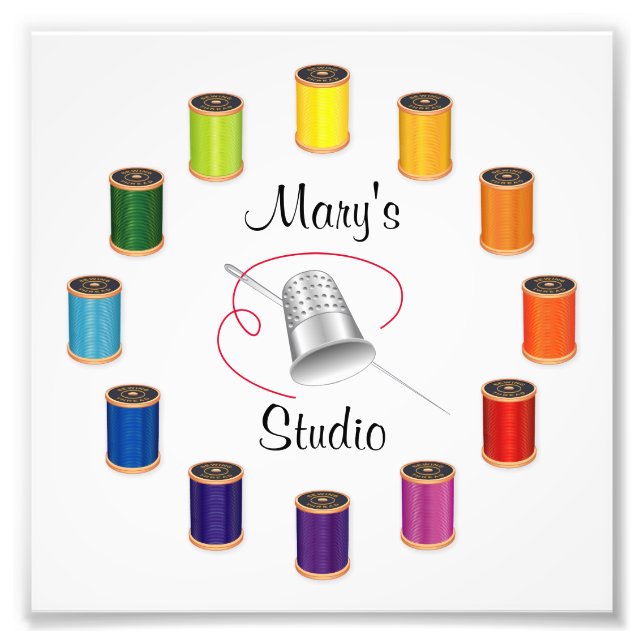 Impressão de Foto para Costura, Agulha e Linhas (Frente)